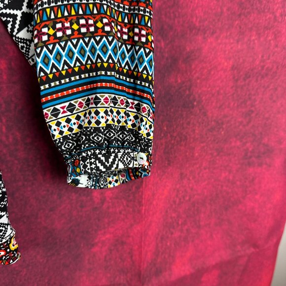 RUFF HEWN WOMEN;S COLORFUL LONG SLEEVE FLOWY BOHEMIAN STYLE TOP, SILE L (LARGE) - Picture 6 of 11